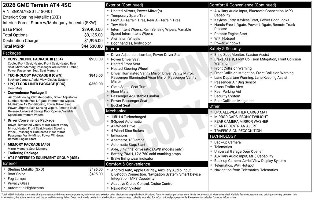 Used 2026 GMC Terrain AT4 w/ Convenience Package III AWD/4WD image 2