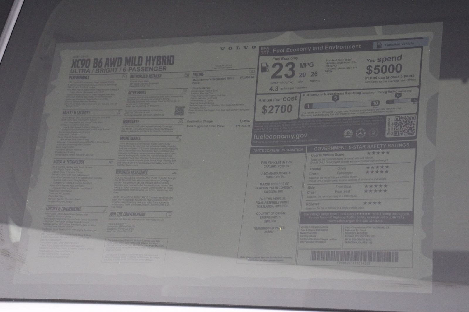 New 2026 Volvo XC90 B6 Ultra AWD/4WD image 18