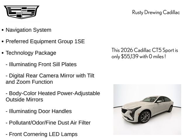 New 2026 Cadillac CT5 Sport w/ Technology Package AWD/4WD image 4