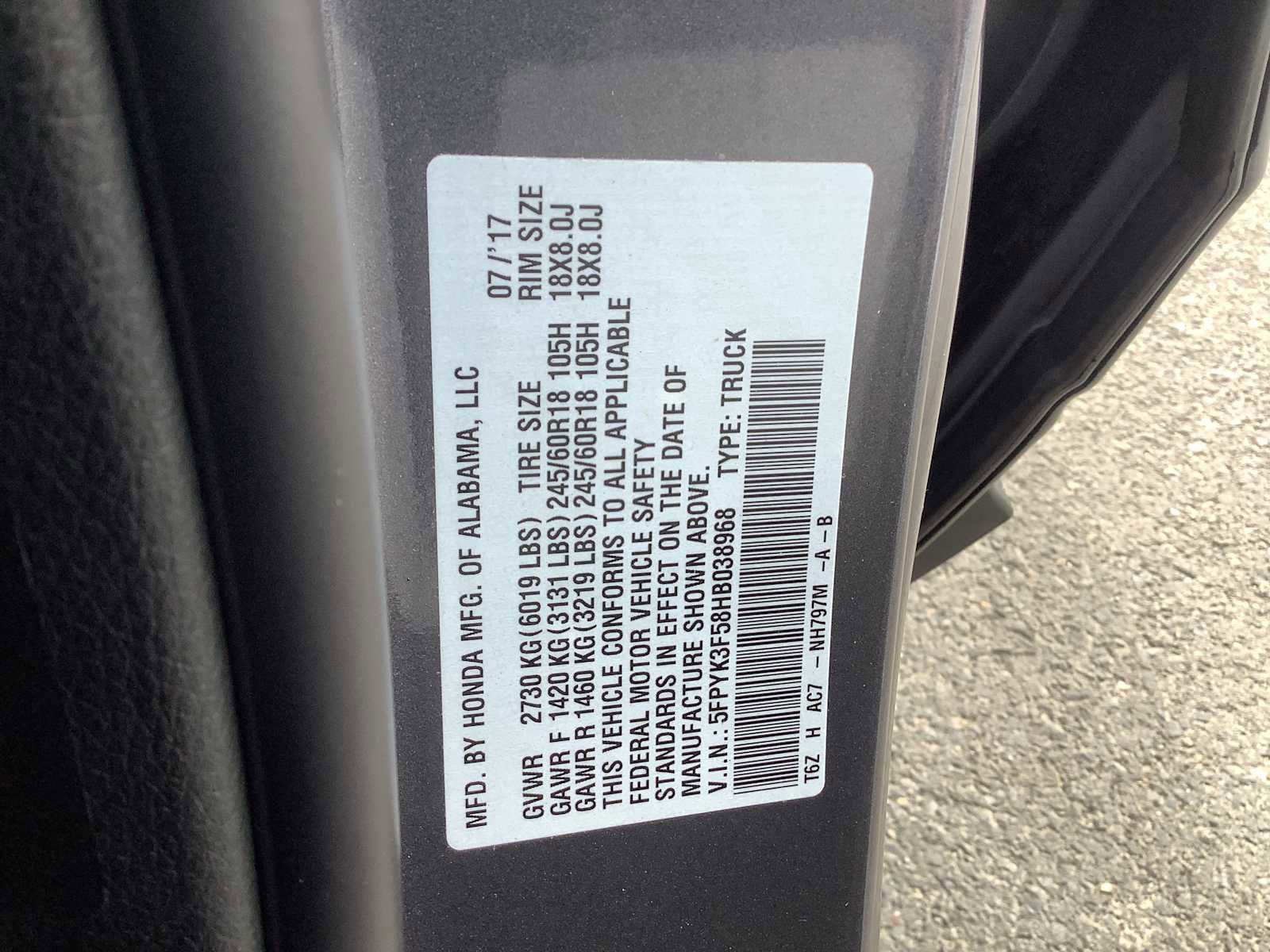 Certified 2017 Honda Ridgeline RTL image 20