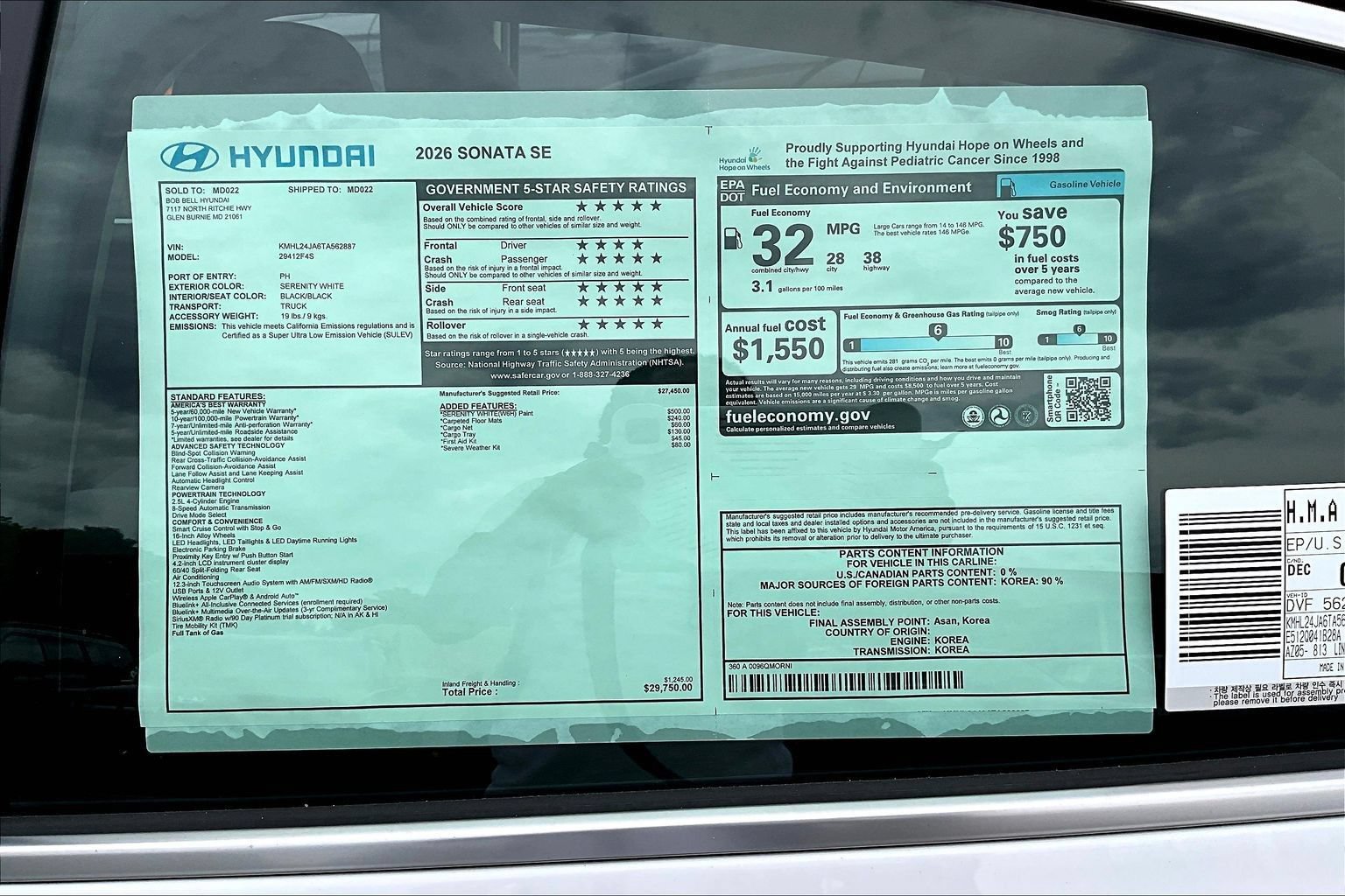 New 2026 Hyundai Sonata SE FWD image 17