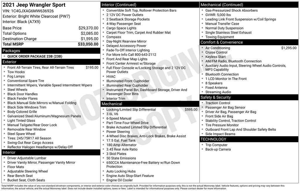 Used 2021 Jeep Wrangler Sport image 23