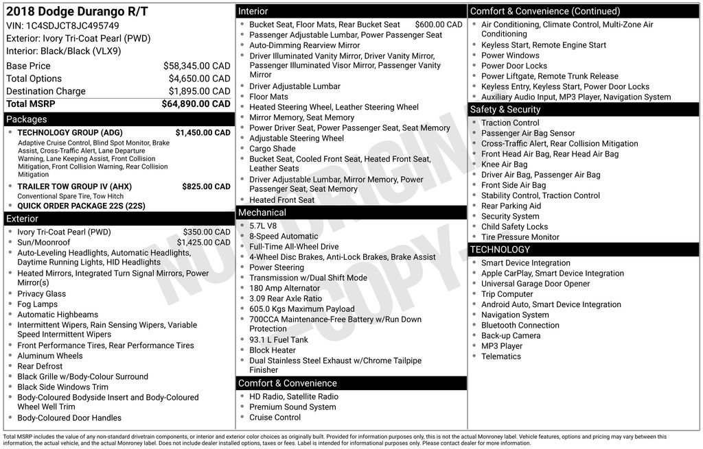 Used 2018 Dodge Durango R/T w/ Technology Group image 48