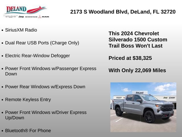 Used 2024 Chevrolet Silverado 1500 Custom Trail Boss w/ LPO, Dark Essentials Package AWD/4WD image 36