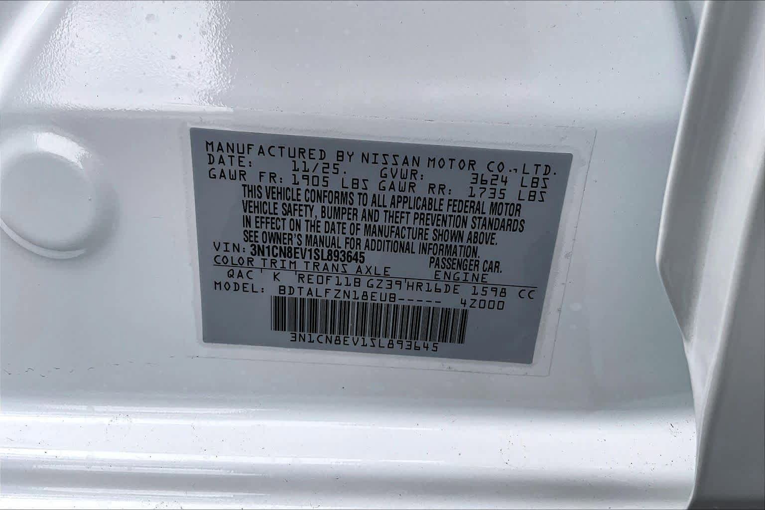 New 2025 Nissan Versa SV w/ Trunk Package image 22
