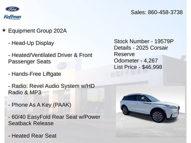 Certified 2025 Lincoln Corsair Reserve w/ Equipment Group 202A image 10