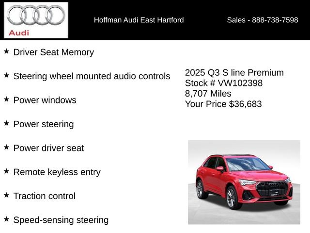 Certified 2025 Audi Q3 2.0T Premium w/ Convenience Package AWD/4WD image 30