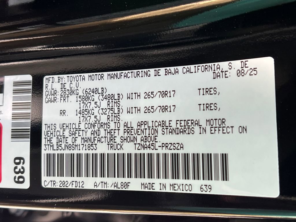 New 2025 Toyota Tacoma TRD Off-Road w/ TRD Off Road Upgrade Package image 24