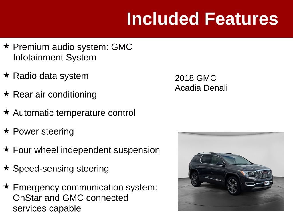 Used 2018 GMC Acadia Denali w/ Technology Package AWD/4WD image 4