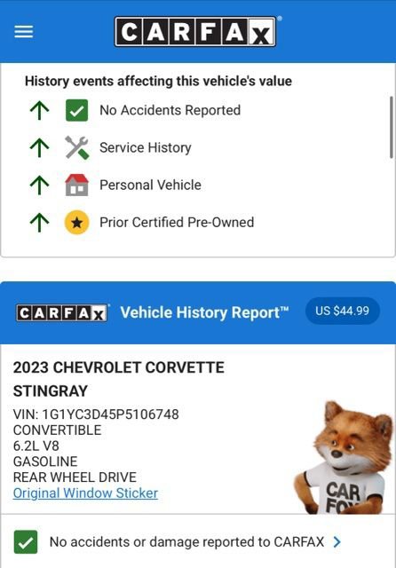 Used 2023 Chevrolet Corvette Stingray w/ Z51 Performance Package image 11