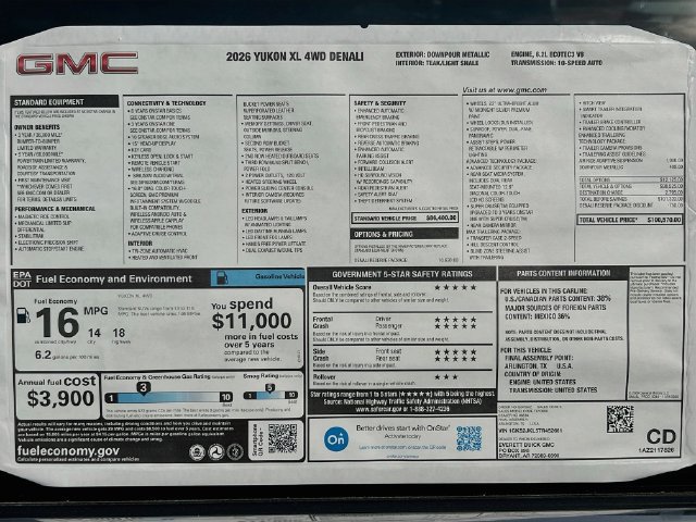 New 2026 GMC Yukon XL Denali w/ Denali Reserve Package AWD/4WD image 21