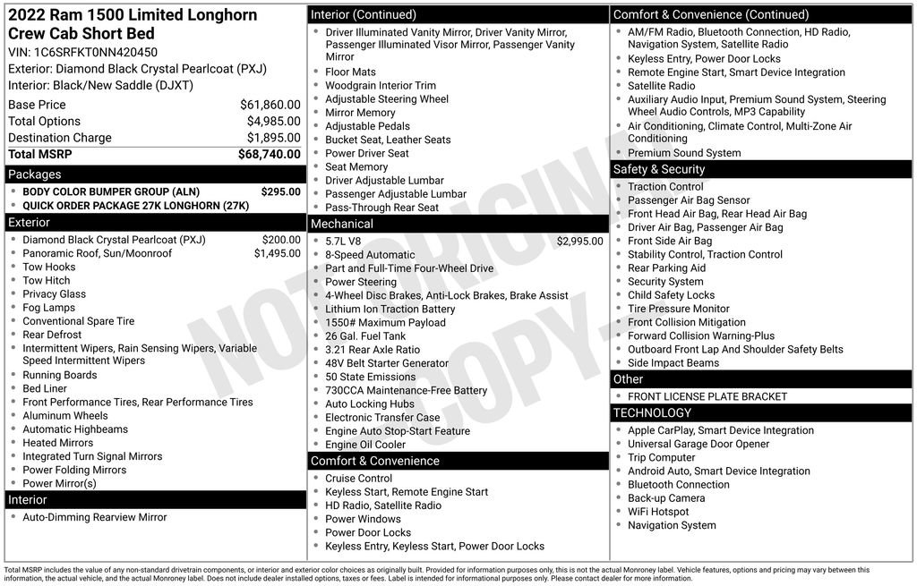 Used 2022 RAM 1500 Limited w/ Body Color Bumper Group AWD/4WD image 3