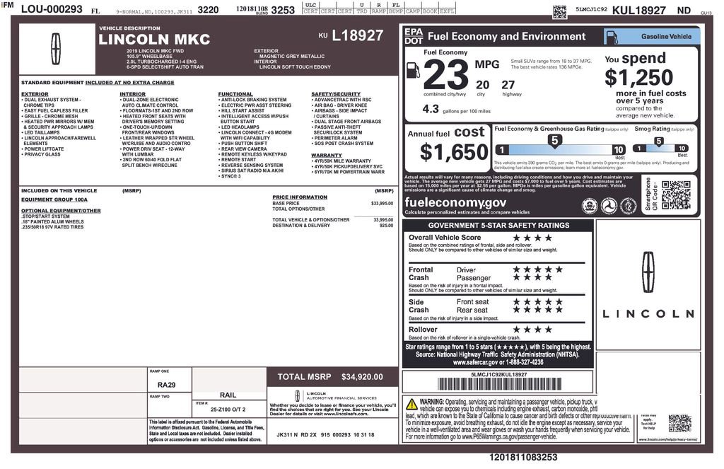 Used 2019 Lincoln MKC Premiere image 27