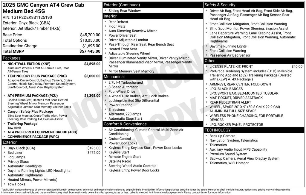 Certified 2025 GMC Canyon AT4 w/ Nightfall Edition