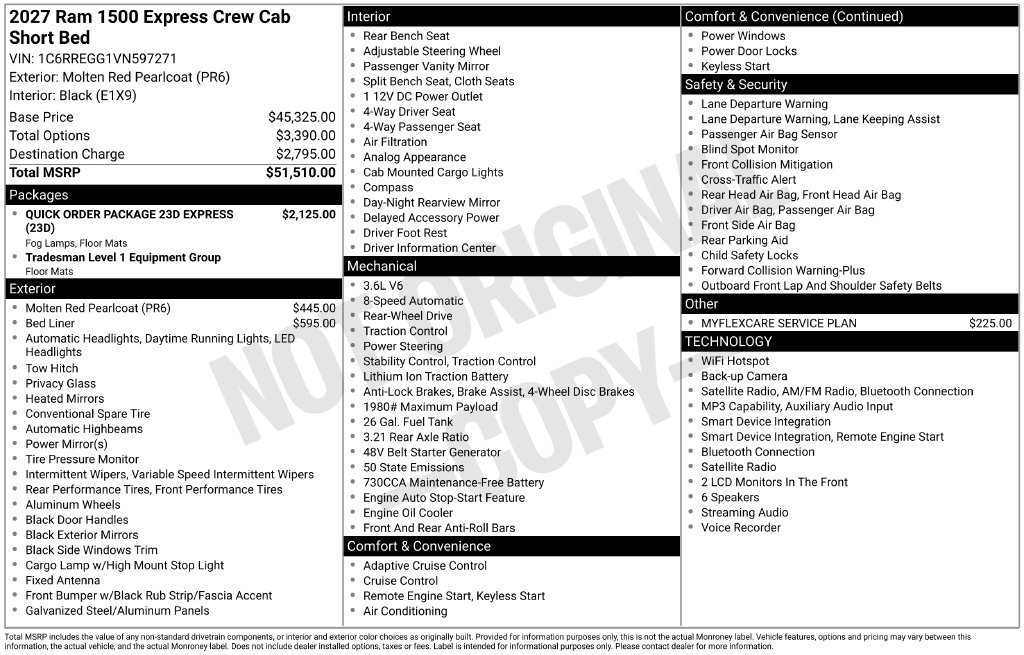 New 2027 RAM 1500 Express RWD image 3