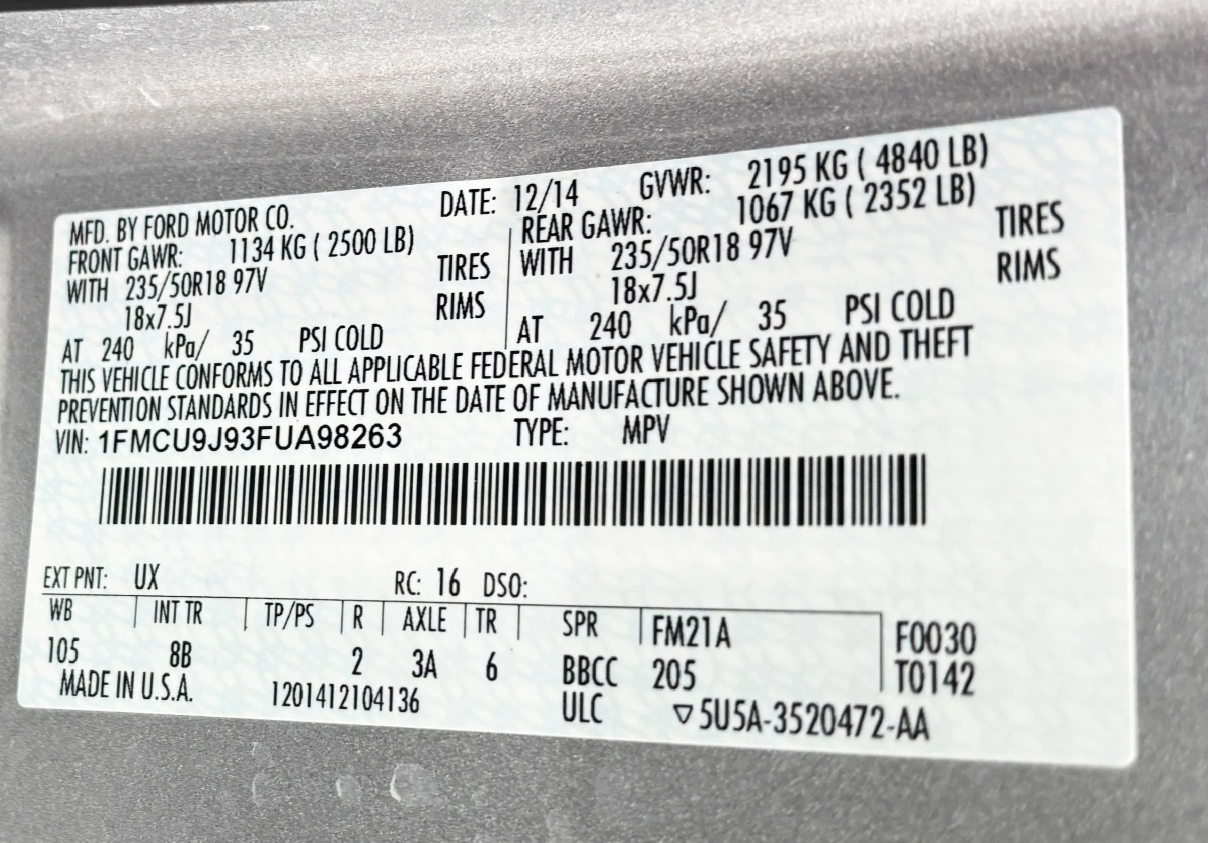 Used 2015 Ford Escape Titanium AWD/4WD image 13