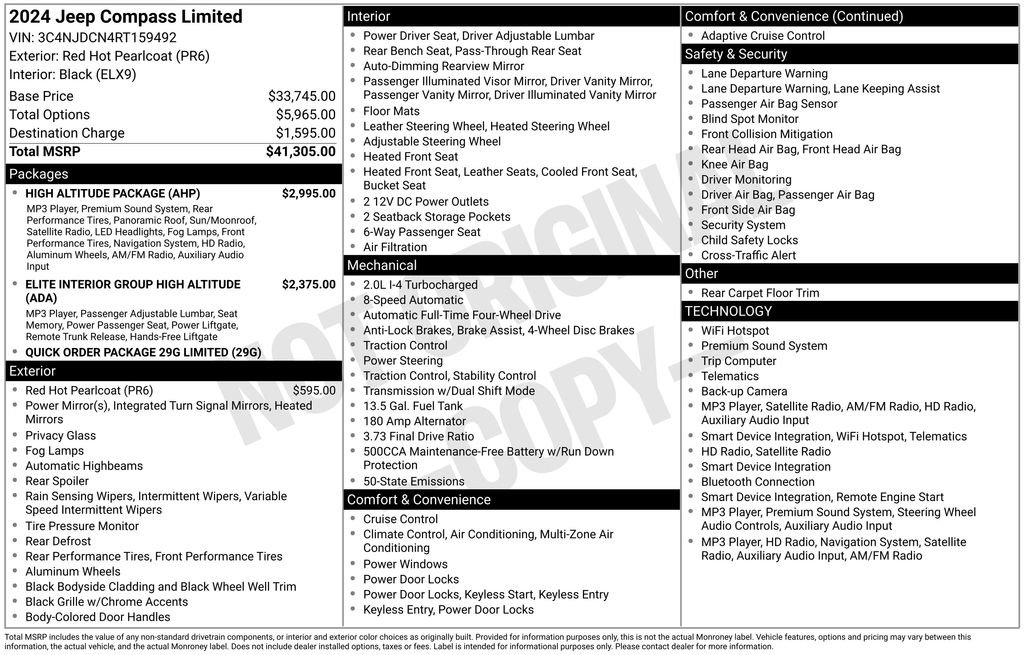 Certified 2024 Jeep Compass Limited w/ High Altitude Package AWD/4WD image 13