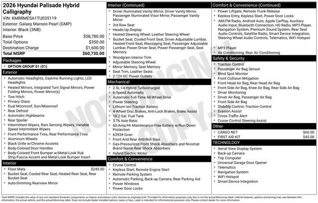 New 2026 Hyundai Palisade Calligraphy image 1