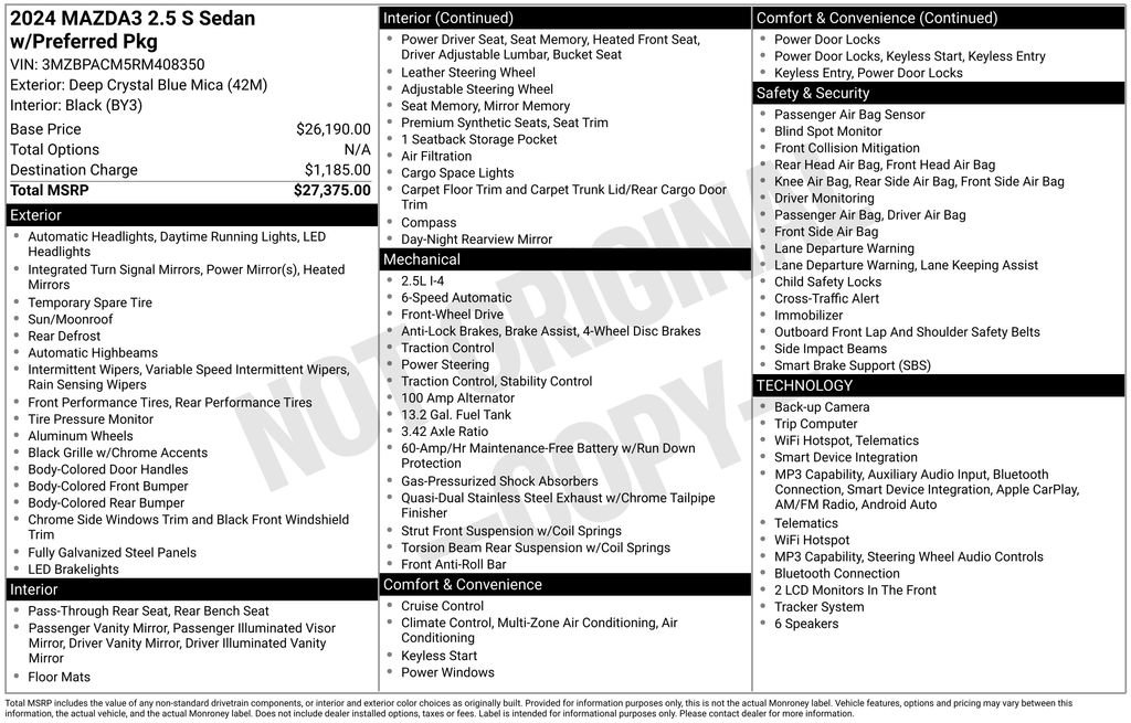 Used 2024 MAZDA MAZDA3 s image 34