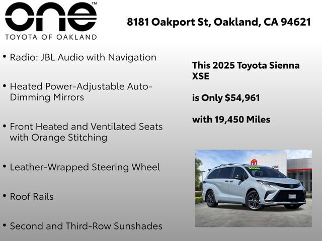 Certified 2025 Toyota Sienna XSE w/ XSE Premium Package AWD/4WD image 12