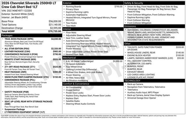New 2026 Chevrolet Silverado 2500 LT w/ Trail Boss Package image 27