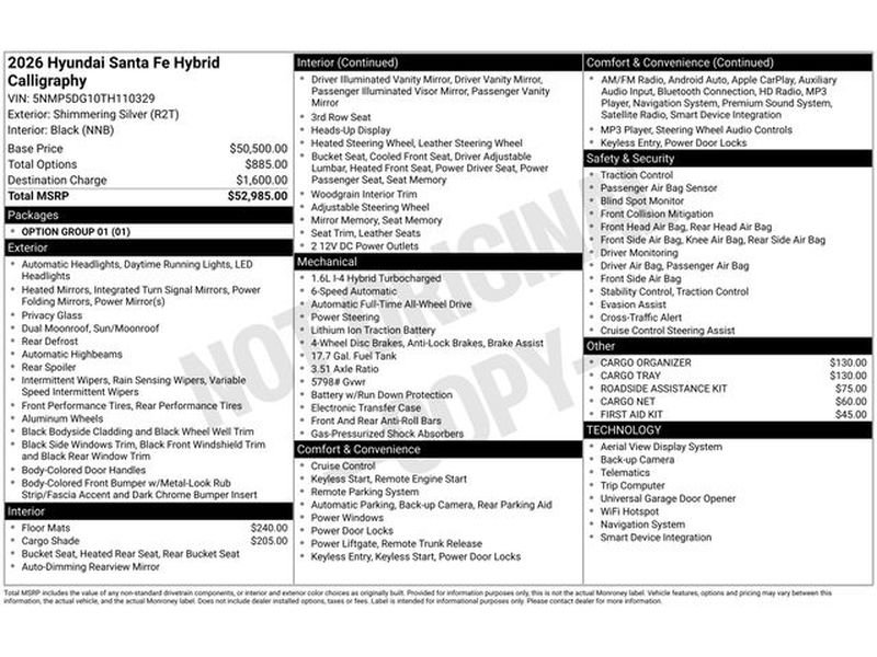 New 2026 Hyundai Santa Fe Calligraphy AWD/4WD image 23