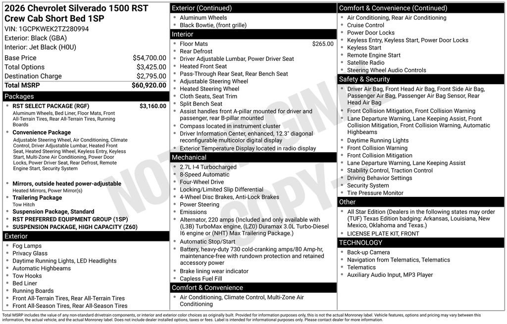 New 2026 Chevrolet Silverado 1500 RST w/ RST Select Package image 6