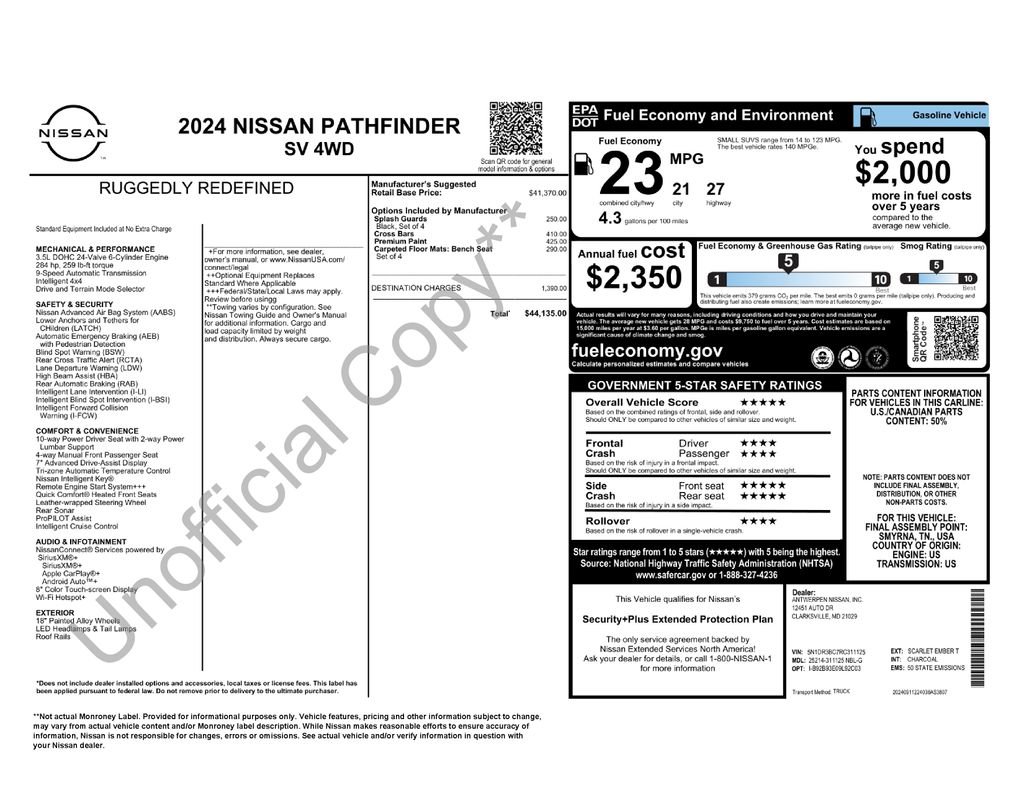 Used 2024 Nissan Pathfinder SV AWD/4WD image 17