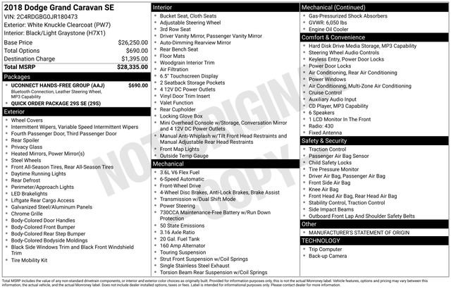 Used 2018 Dodge Grand Caravan SE w/ UConnect Hands-Free Group image 31