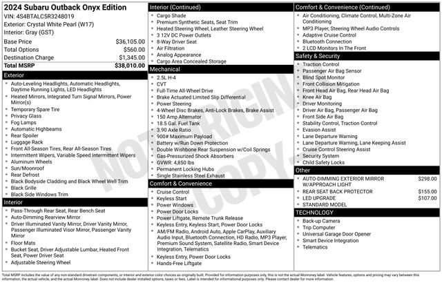 Used 2024 Subaru Outback Onyx Edition image 44