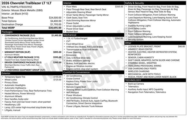 New 2026 Chevrolet TrailBlazer LT w/ Convenience Package FWD image 6