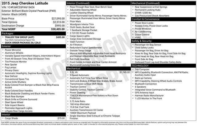 Used 2015 Jeep Cherokee Latitude w/ Trailer Tow Group AWD/4WD image 3