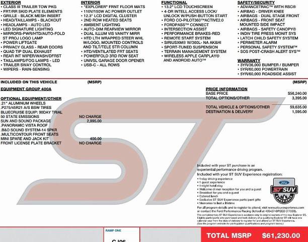 Certified 2025 Ford Explorer ST w/ Sun And Sound Package image 2