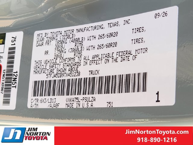 New 2026 Toyota Tundra Limited w/ Power Package AWD/4WD image 23
