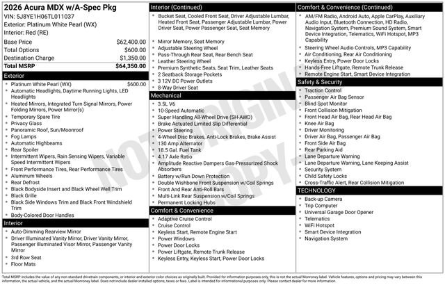 New 2026 Acura MDX A-Spec image 21