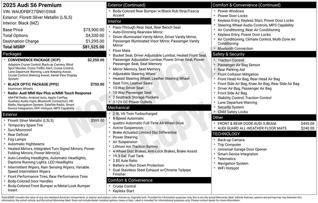 Used 2025 Audi S6 Premium Plus w/ Convenience Package image 41