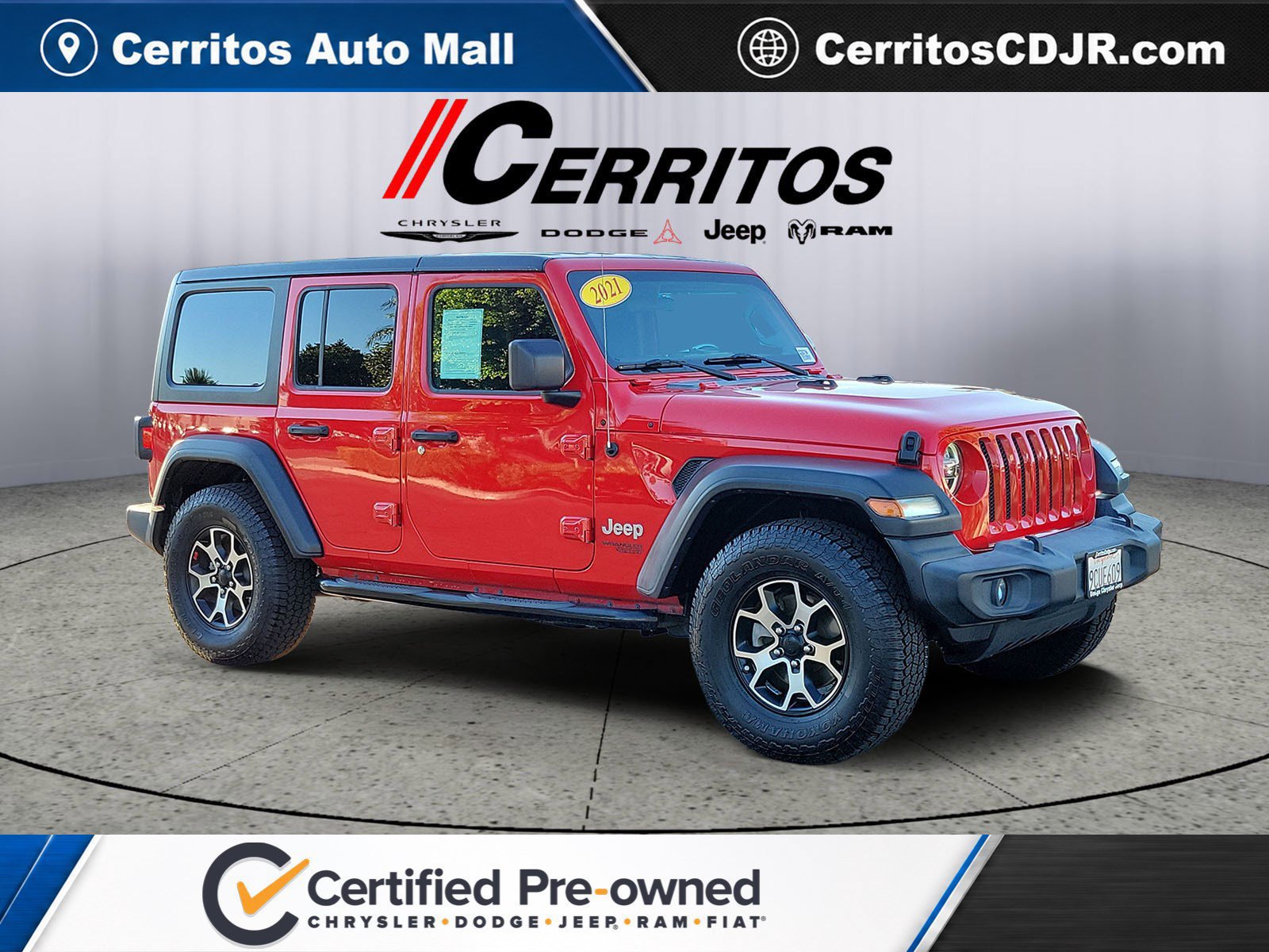 Certified 2021 Jeep Wrangler Unlimited Sport AWD/4WD image 1
