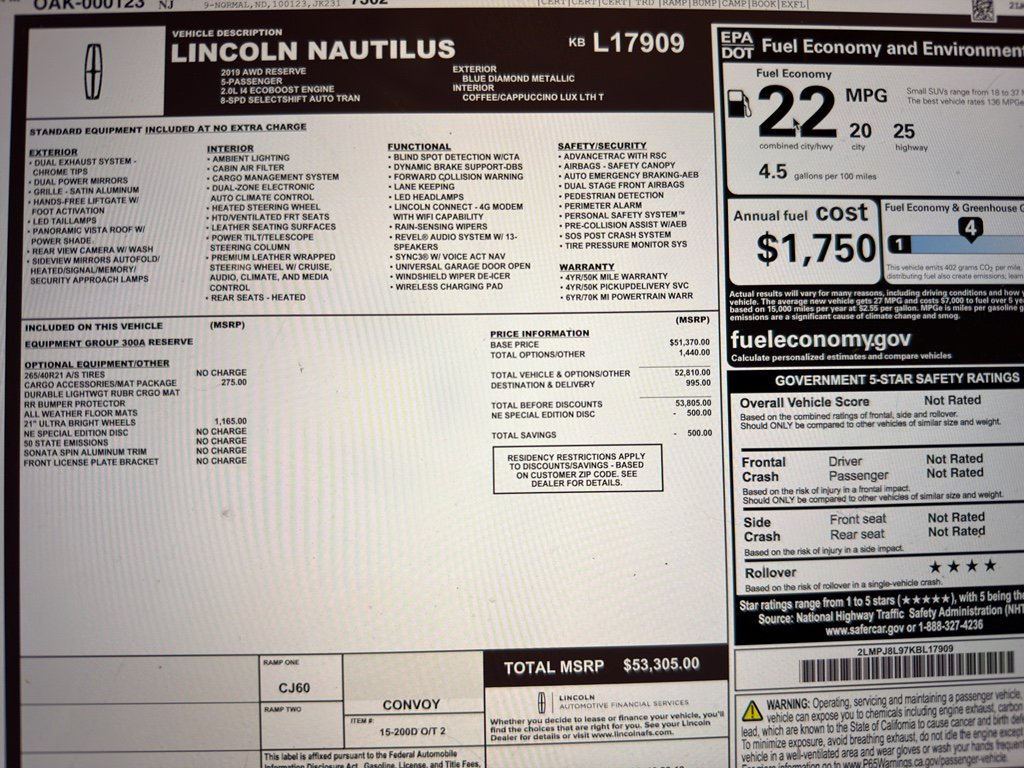 Used 2019 Lincoln Nautilus Reserve image 23