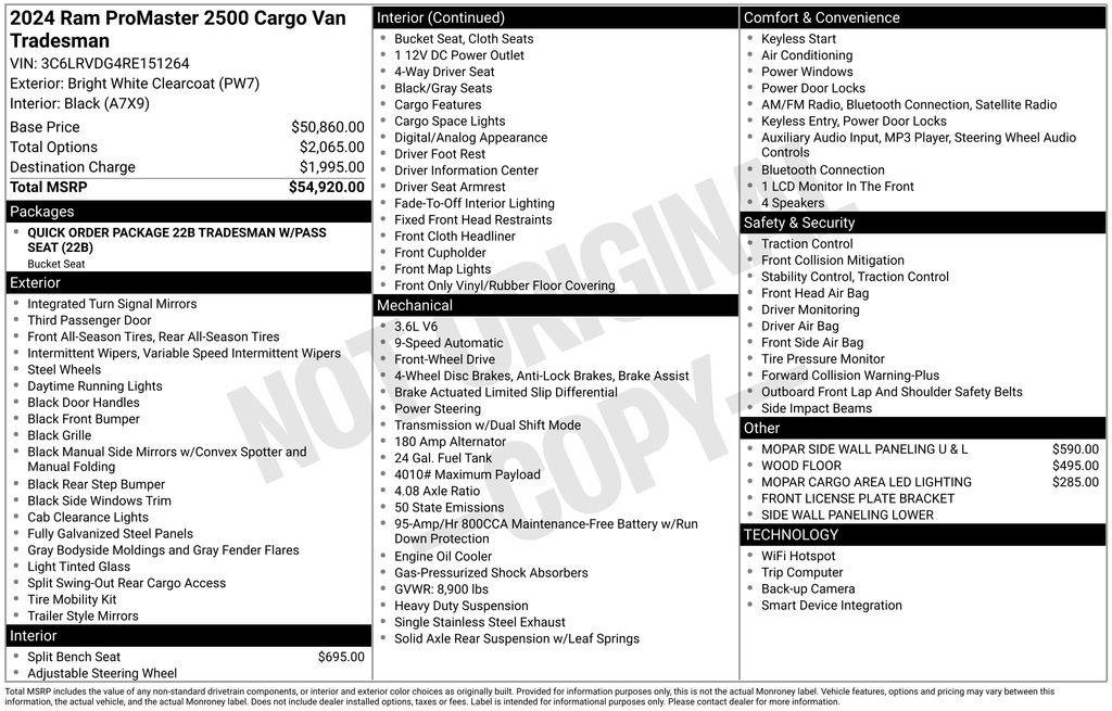 Used 2024 RAM ProMaster 2500 image 2