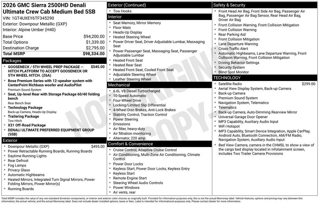 New 2026 GMC Sierra 2500 Denali Ultimate AWD/4WD image 6