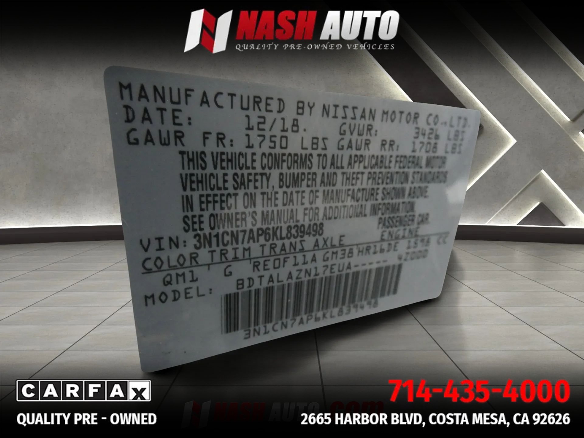Used 2019 Nissan Versa S Plus FWD image 39