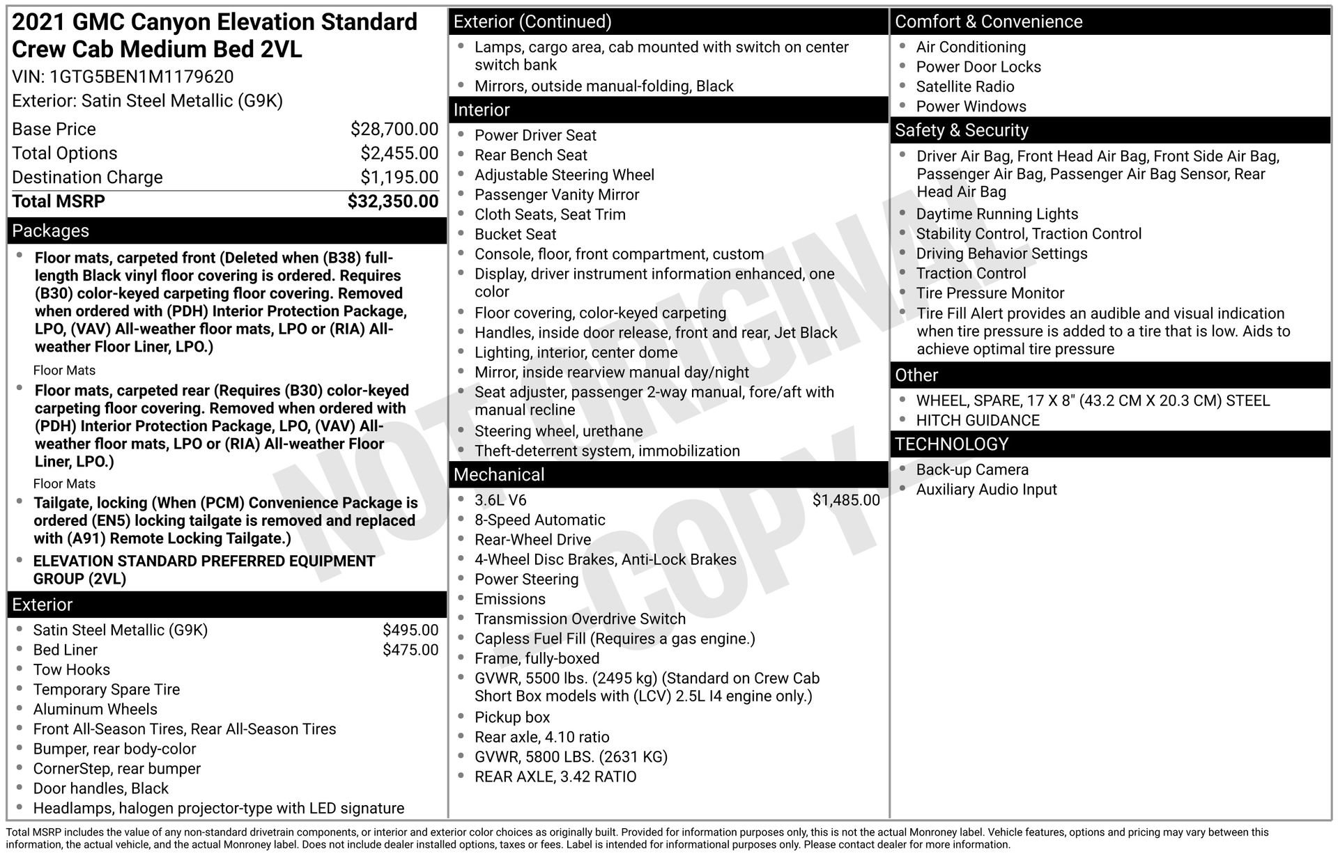 Used 2021 GMC Canyon Elevation Standard RWD image 47