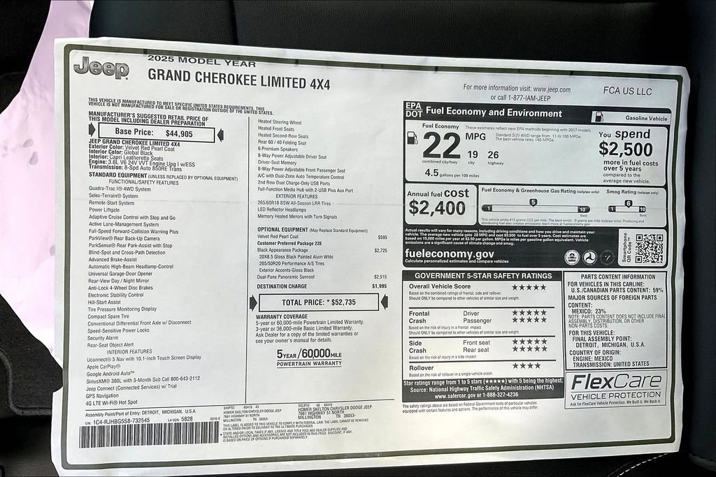 New 2025 Jeep Grand Cherokee Limited w/ Black Appearance Package image 14