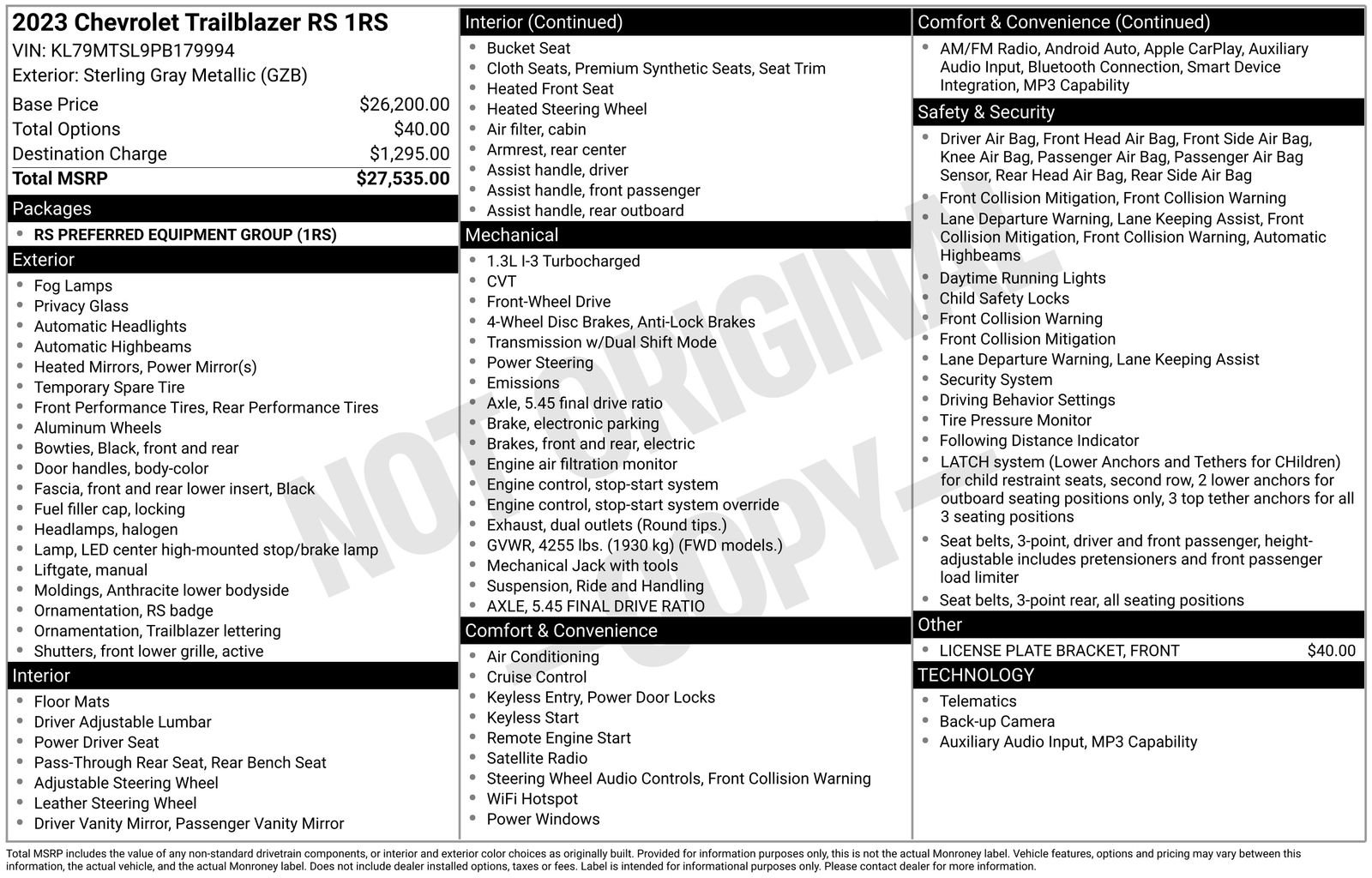 Used 2023 Chevrolet TrailBlazer RS FWD image 47