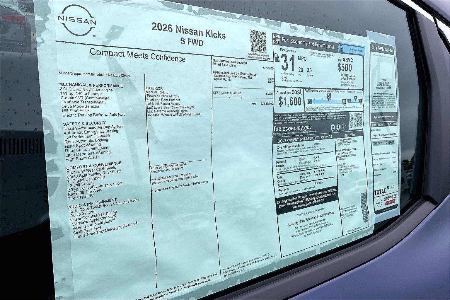 New 2026 Nissan Kicks S FWD image 15