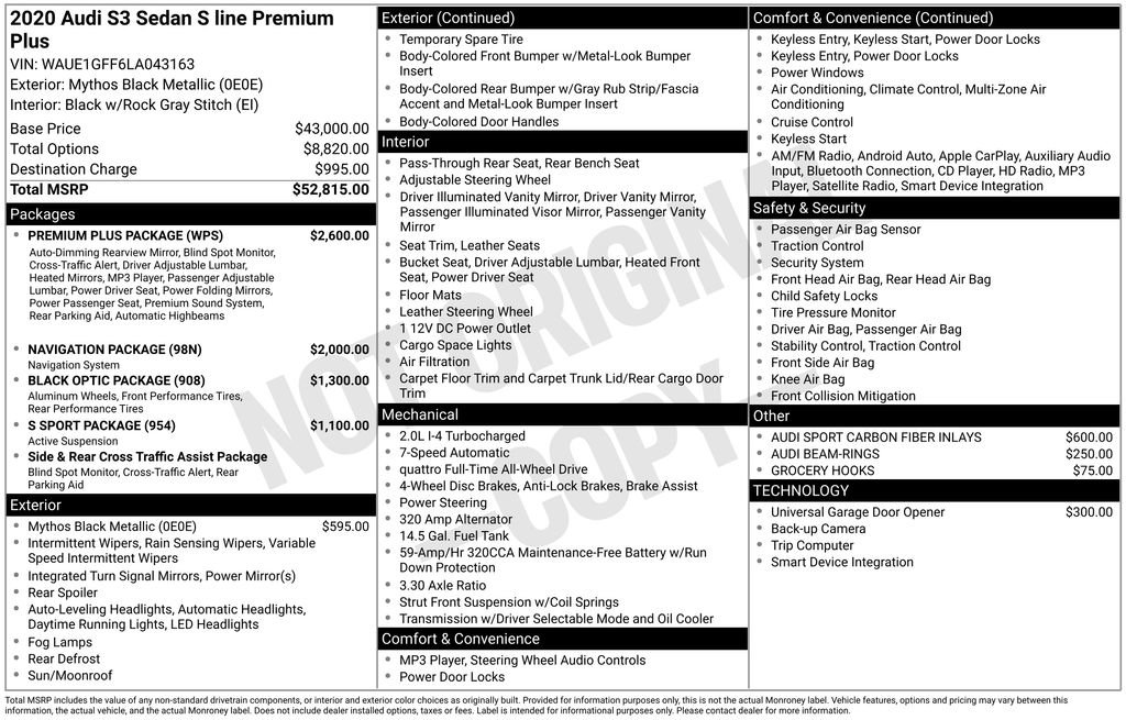 Used 2020 Audi S3 Premium Plus w/ Premium Plus Package image 29