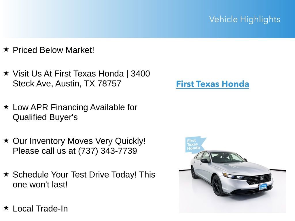 Certified 2025 Honda Accord SE image 9