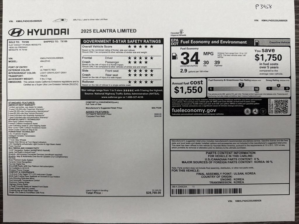 Used 2025 Hyundai Elantra Limited FWD image 29