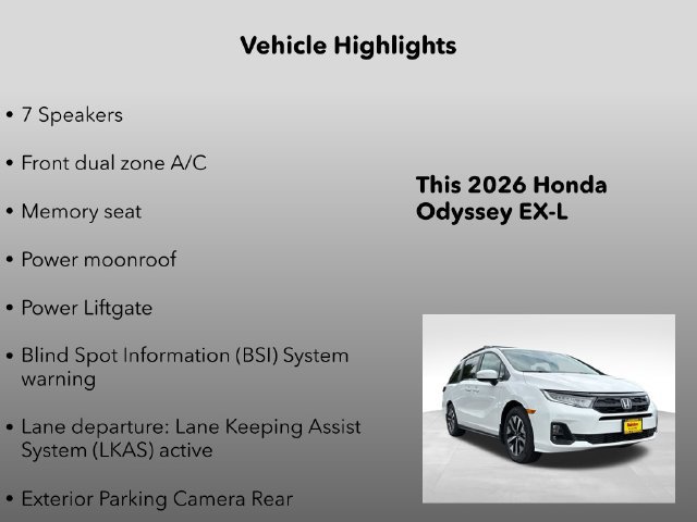 New 2026 Honda Odyssey EX-L image 32