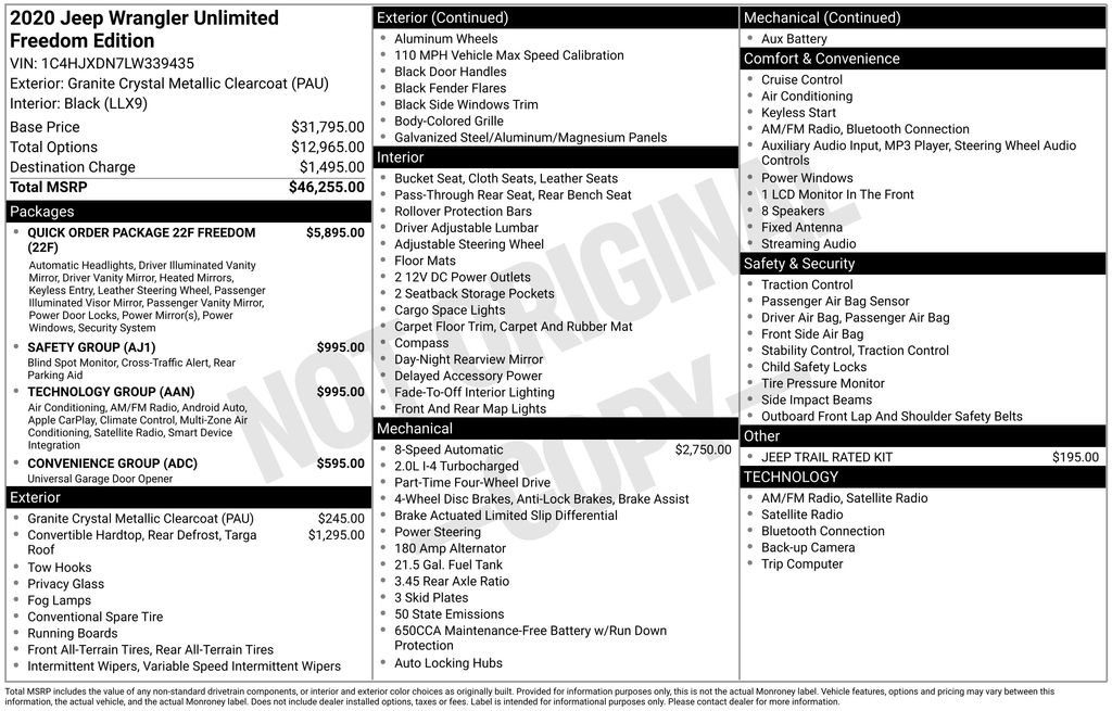 Used 2020 Jeep Wrangler Unlimited Freedom Edition image 22